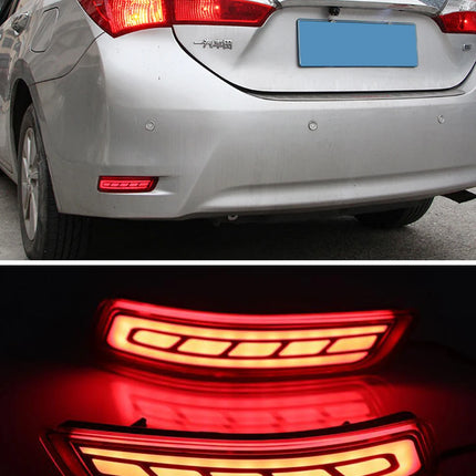 2Pcs LED Rear Bumper Reflector Lamp Driving Warning Light Brake Stop Light Turn Signal Light For Toyota Corolla Altis 2014-2018