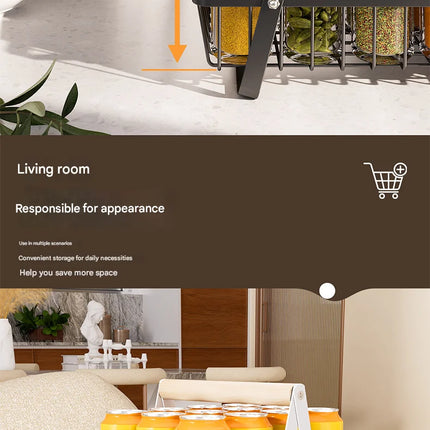 Double Layer Multifunctional Storage Basket, Desktop Shelf, Snack And Fruit Storage Table, With Two Layers Of Storage On Top