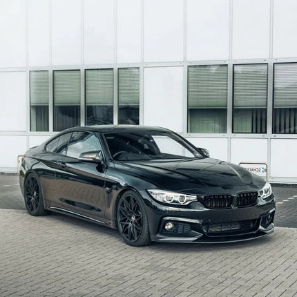 For BMW 4 Series F32 F33 F36 420i 430i 420d M440i 2014-2020 4Pcs Front Bumper Lip ABS Glossy Black Or Carbon Fiber Look Spoiler