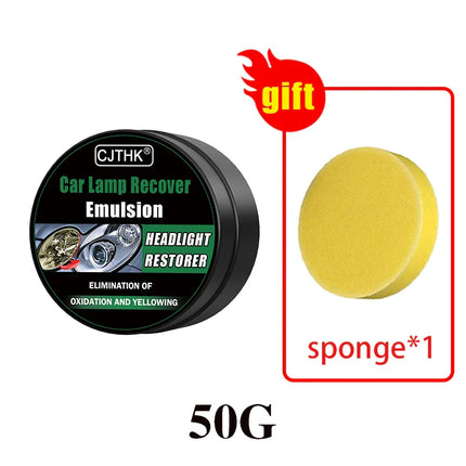 Car Headlight Restoration Polishing Kit - Scratch Remover & Oxidation Cleaner Repair Paste for Headlamp Assembly