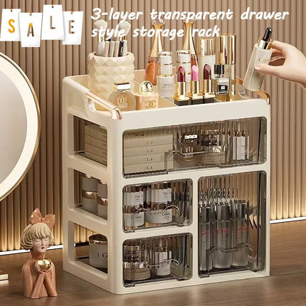 3-layer Minimalist High-end Cosmetics Storage Box, Desktop Style Skincare Drawer Style Storage Cabinet, Washbasin Storage Rack