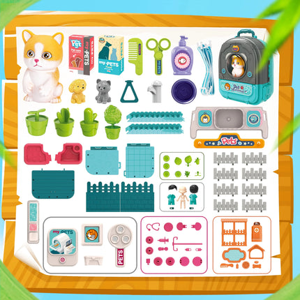 3-in-1 Pet Care Toy Set - Children’s Interactive Role-Play Toy