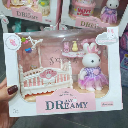 Little Rabbit Dresser Lovely Scene Play Toys Simulation Modelling Children