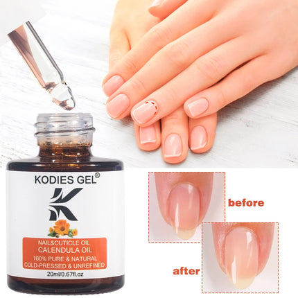 KODIES GEL Nail Cuticle Oil Plant Unrefined Protector Nail Repair Revitalizer Oil 20ML Prevent Agnail Nail Strengthener Hardener