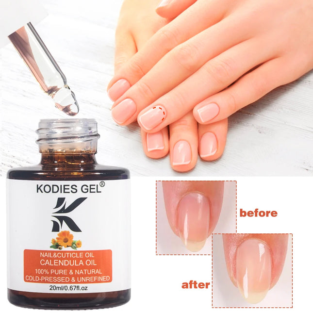 KODIES GEL Nail Cuticle Oil Plant Unrefined Protector Nail Repair Revitalizer Oil 20ML Prevent Agnail Nail Strengthener Hardener