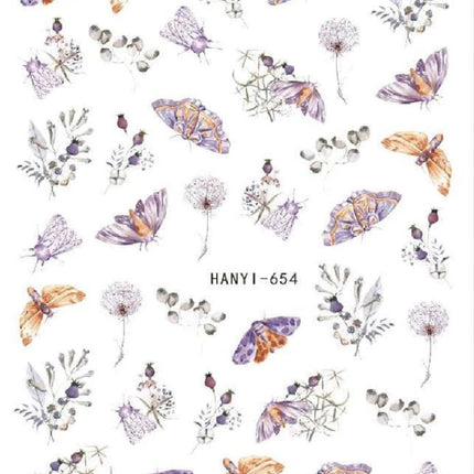 3d Nail Art Decals Elegant White RoyalBlue Roses Flowers