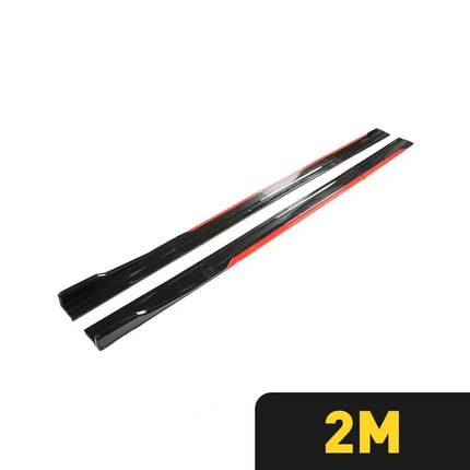 Universal 8PCS 2m/2.18m Side Skirt Extension Rocker Plate Lip Separator Bumper For BMW Mercedes-Benz Toyota Audi Nissan Honda