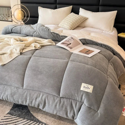 New Thicken Milk Fleece Winter Blanket Warm Artificial Lamb Cashmere Weighted Blankets for Bed Soft Warmth Comforter Duvet Core