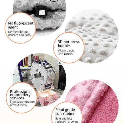 Personalized Baby Blanket Newborn Stroller Sleeping Dolls Custom Blanket With Name Soft Plush Soother Appease Towel Cover Gift