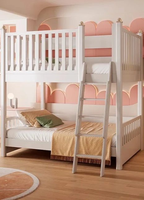 Assembiy with Safety Board 3 Kids Bedroom Cartoon Salon Furniture Wonderful Wooden Bunk Bed with Drawers