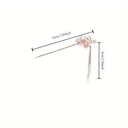 1pc Romantic Chinese Style Hair Accessory Alloy Jewelry Women's Hair Needle Suitable for Daily Wear Gifts Girls Fashion Hairpin