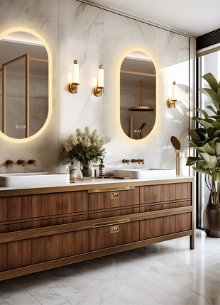 LUVODI Waterproof Illuminate Bathroom Light Vanity Mirror Frameless Touch Screen Backlit Demist Wash Basin Mirror