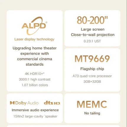 Formovie C3 4K Laser TV Projector ALPD 400 Nit Brightness Beamer Cinema 3 DLP 40ms Game UST Projetor Fengmi For Home Theater