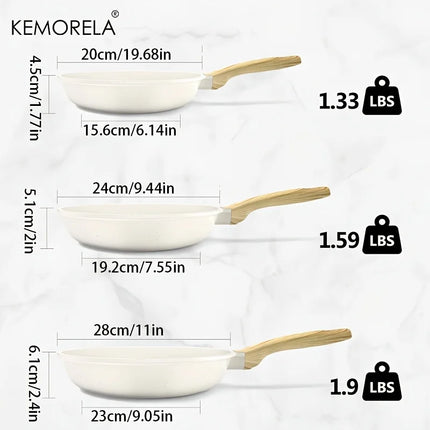 3PCS Non Stick Frying Pan Set 20-24-28cm Granite Pans