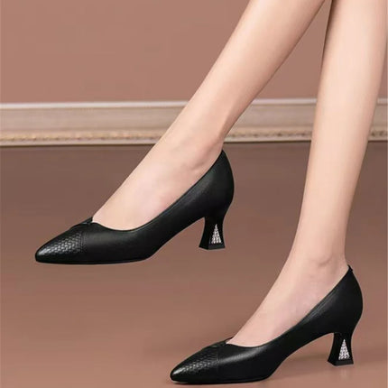 Women Cute Sweet Navy Blue High Quality Floral Crystal Comfort Pumps Lady Fashion Wine Red Heel