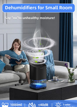 1pc 1000ml Portable Dehumidifier for Home Office and RV Eliminate Damp Mold and Moisture Easy to Use and Energy Efficient
