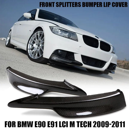 For BMW Accessories 3 Series E90 E91 328i 325i LCI M-Tech Sports 2009 2010 2011 2012 Front Splitters Bumper Lip Covers Carbon Lo