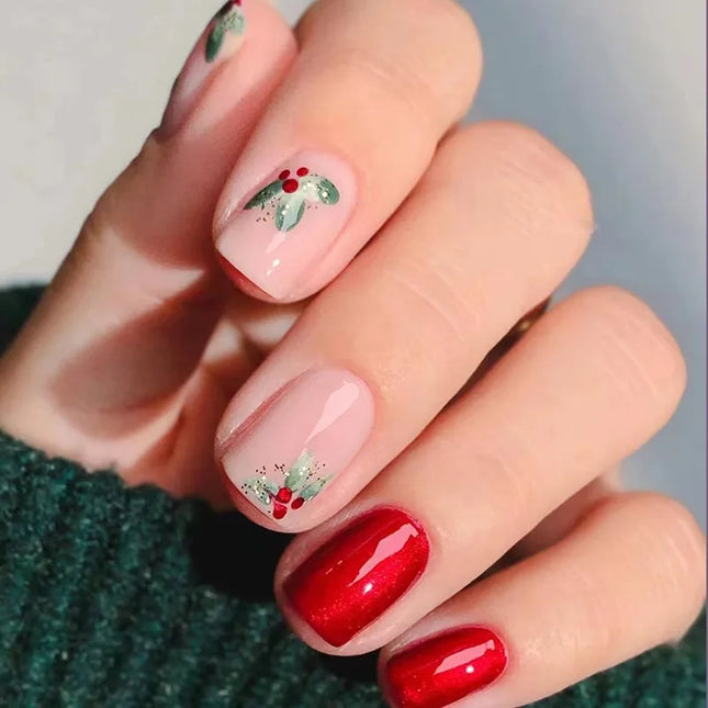 24Pcs Fashion Fake Nails Press on Long Ballet False Nails Art