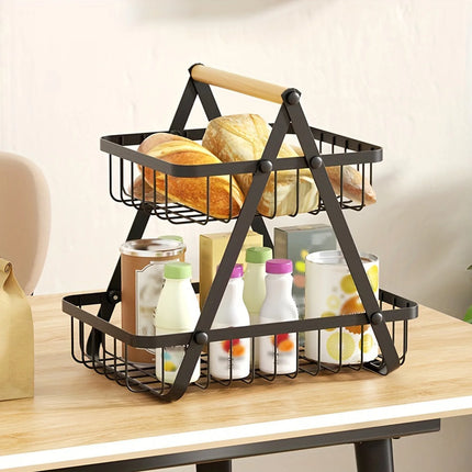 3 Tier Countertop Fruit Basket,Portable Fruit Bowle Basket Kitchen Organizer Storage & Dining Room Fruits Vegetable Bread Snacks