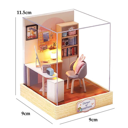 Miniature Dollhouse Kit 3D Puzzle Furniture Assembly Model Doll House education,