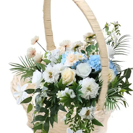 Rattan Basket With Handle Handheld Woven Basket Woven Mini Hand-Carried Basket Rattan Woven Small Flower Basket For Wedding