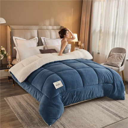 Warm Blanket for Winter Artificial Lamb Cashmere Duvet Comforter Soft Warmth