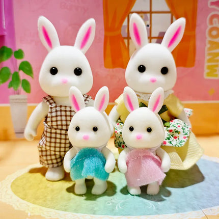 Forest Family Reindeer Rabbit Panda Animal Simulation Dollhouse Furniture Toy Set