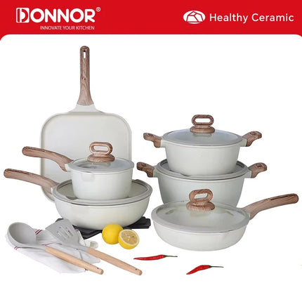 DONNOR 16Pcs Cookware Sets Non Stick Pots and Pans Set Kitchen Cooking Set