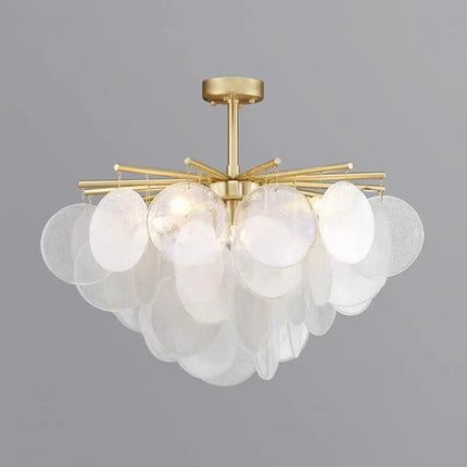 Nordic Scrub Glass Ceiling Chandelier Iron E14 For Living Room Table Bedroom Hall Home Luxury Decor Lusters Lighting Luminaires