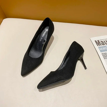 Women Pumps Sexy Suede Ponited Toes High Heels Fashion Office Stiletto Party Red Wedding Shoes Female Comfort Women Shoes