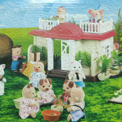 Simulation Children's Toys 1:12 Foresr Animal Family Villa Dollhouse Furniture