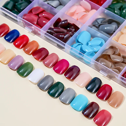 576pcs/Box Colorful Fake Nails Black Red Design