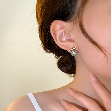 New French Minimalist Grey Imitation Pearl Pendant Earrings 2025 Fashion Jewelry Daily Wear Accessories for Girls Women‘s Party