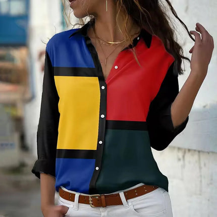 Fashion Long Sleeve Shirt Summer Breathable Single-Breasted Lapel Top 3d Floral Printed Button Shirts Women's Clothing Autumn