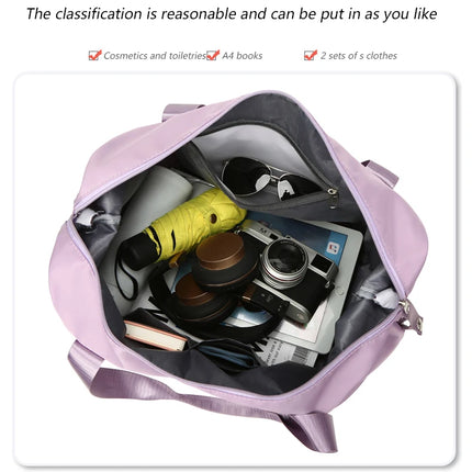 Carry On Travel Duffle Bag Nylon Waterproof Sports Gym Tote Bags for Women Large Capacity Storage Luggage Handbag