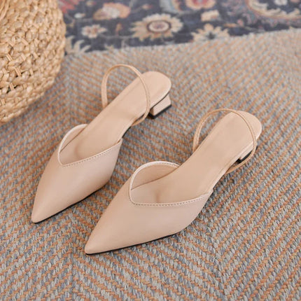 New Fashion Summer Women Pumps Woman Buckle Beige Single Shoes Square Heels Comfortable Dress Party Shoes