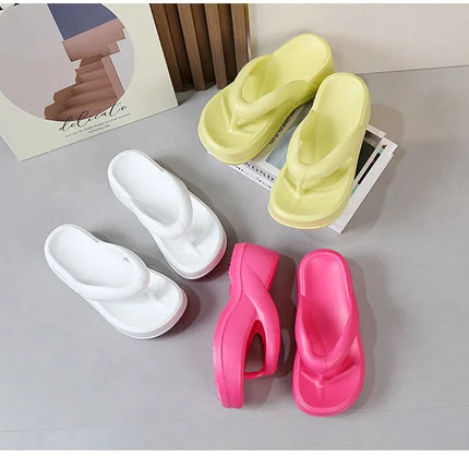Eyriphy Platform Flip Flops Summer Thick Bottom Women Sandals Outdoor Beach Slippers Bathroom Home Shoes Comfort Soft Sole Slide