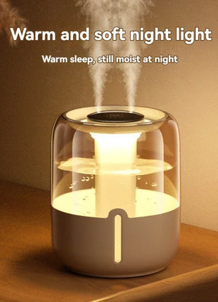 6.8L large capacity humidifier USB Double spray Home dormitory office bedroom desktop with small night light