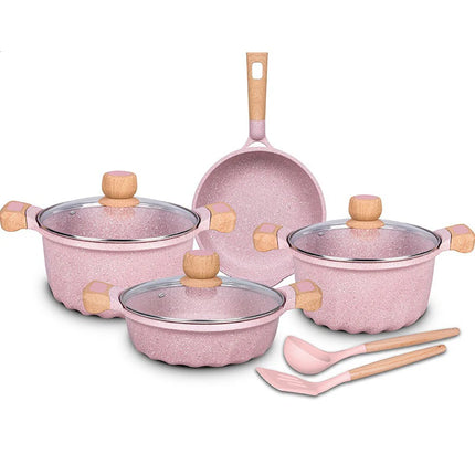 French 9-piece Pot Set,household Non-stick Flat-bottomed Steamer,double-flavored Pot,soup Pot