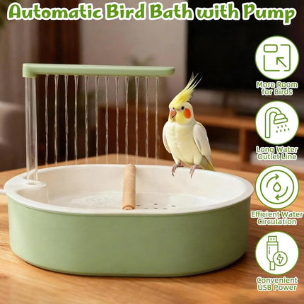 Parrot Automatic Shower Pet Bird Bath Cage Basin USB Electric Circulating Water Bird Bathtub for Lovebird Cockatiel Birds Toy