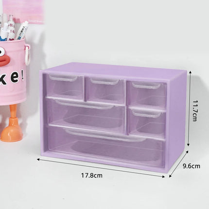 Multifunctional Transparent Six Grid Drawer Storage Box Multi-layer Desktop Storage Box Large Capacity Dustproof Organizing Box