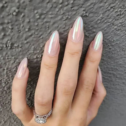 24Pcs French False Nails Almond Fake Nails