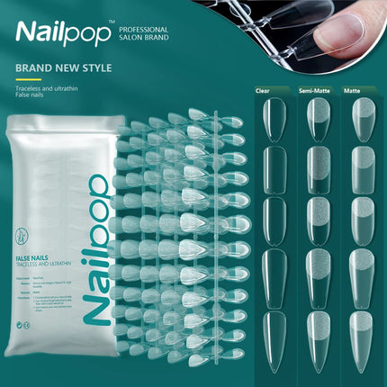 NAILPOP 120pcs Fake Nails Full Cover Press on Nails Coffin Soft Gel American