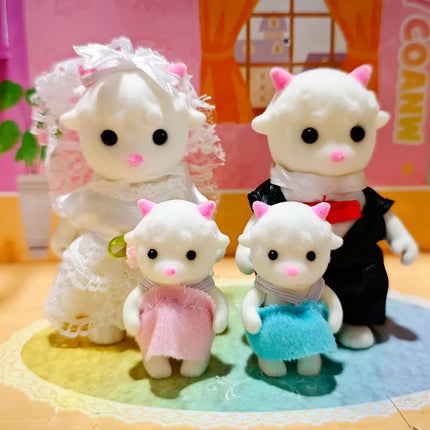 Forest Family Reindeer Rabbit Panda Animal Simulation Dollhouse Furniture Toy Set