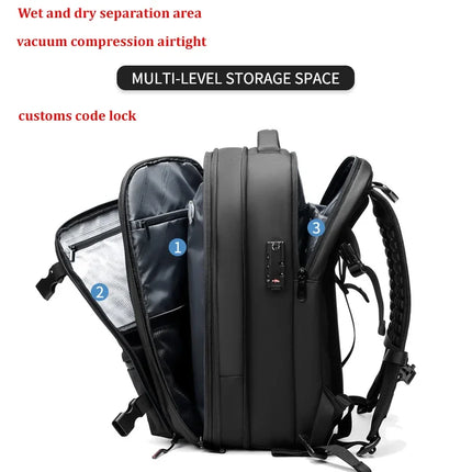 Travel Men 17 inch Laptop Backpack vacuum compression