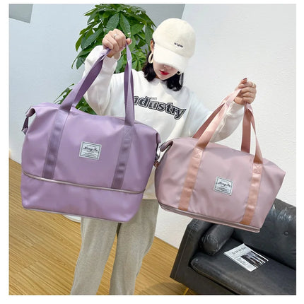 Carry On Travel Duffle Bag Nylon Waterproof Sports Gym Tote Bags for Women Large Capacity Storage Luggage Handbag