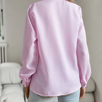 Fashion New Women Elegant Office Shirt,Long Sleeve Top Causal Comfort Simple Shirt,Shirts & Blouses,Tops For Women,Women Clothes