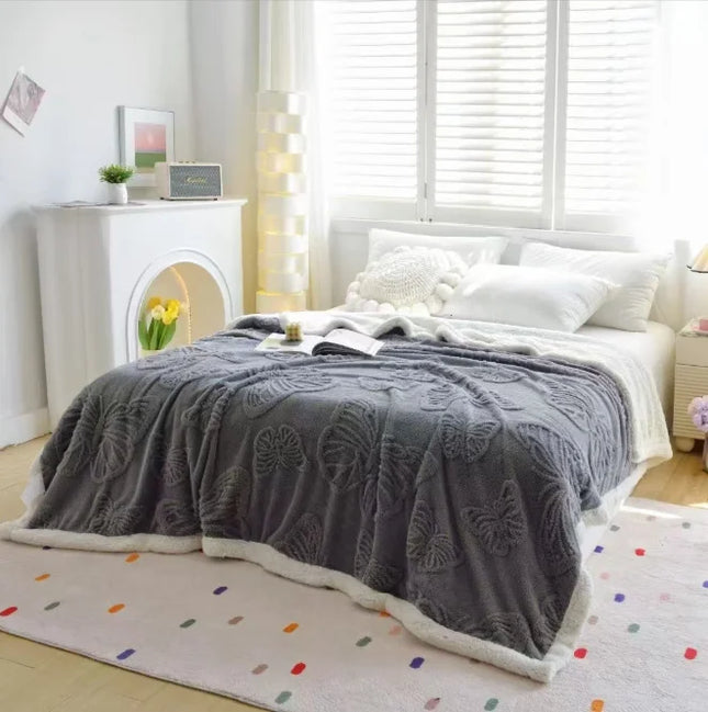 Nordic Style Tafurong Butterfly Pattern Napping Blanket Home Air Conditioning Sofa Blanket Bedding Blanket Versatile All Seasons