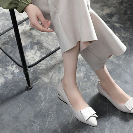 Woman Pumps Formal Low Heel Elegant Red Shoes For Women Moccasins Pointed Toe Y2k Premium Offer High Quality Social On E A