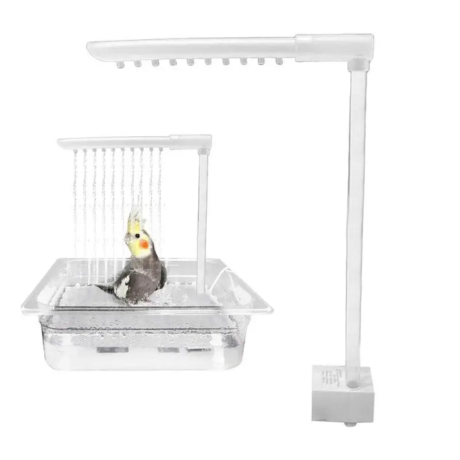 Parrot Shower Cage Bird Bath Fountain with Shower Head Convenient Automatic Pet Pool Toy for Budgies Lovebirds Parakeet Bathing